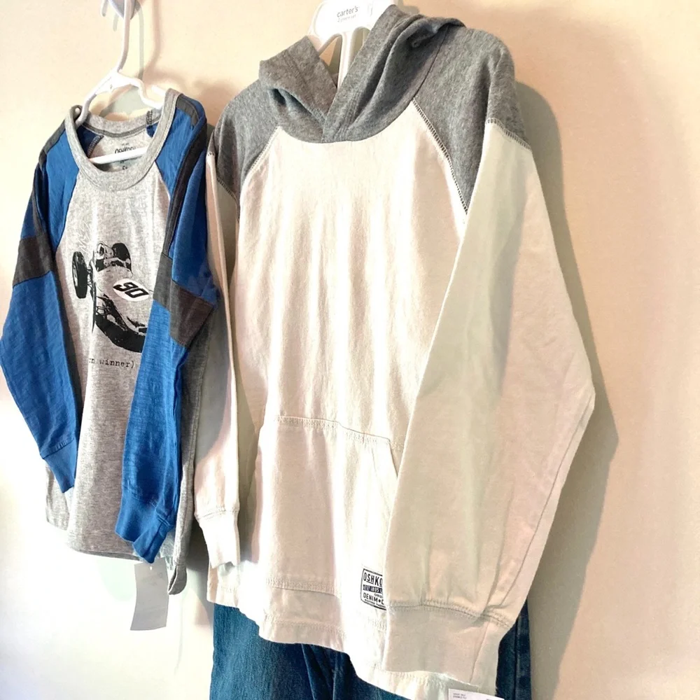 NWT Oshkosh jeans and 2 long sleeve tees Size 5